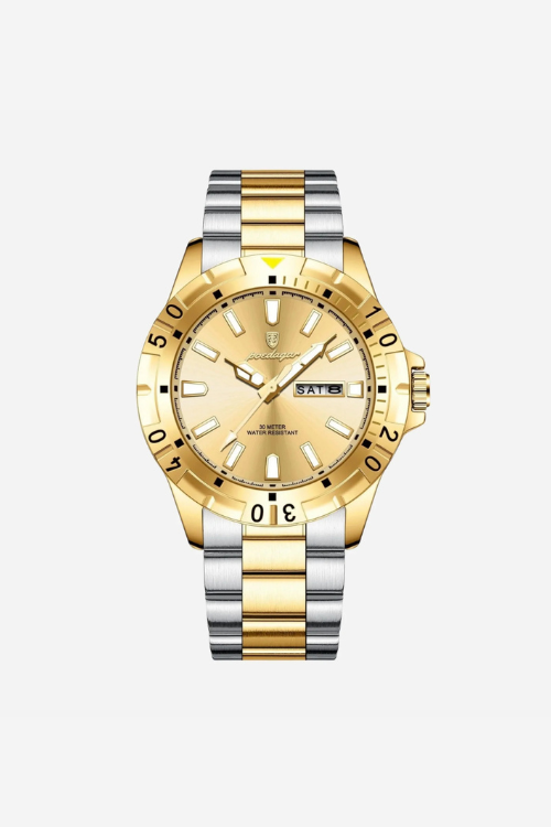 Whitmore 40mm men's watch, silver-gold, steel case, dive-style bezel