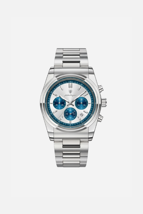 Camden 40mm men's watch, sapphire silver, steel case, chronograph-style dial