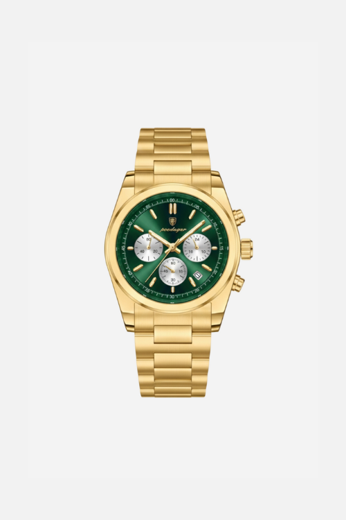 Camden 40mm men's watch, aurora gold, steel case, chronograph-style dial