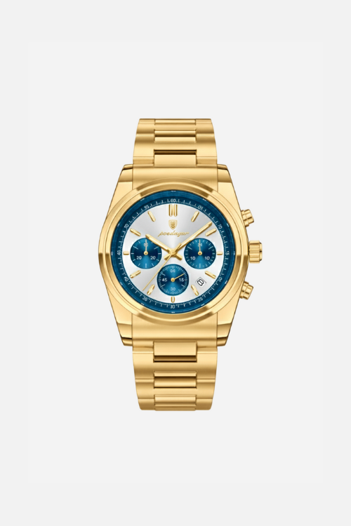 Camden 40mm men's watch, polar gold, steel case, chronograph-style dial