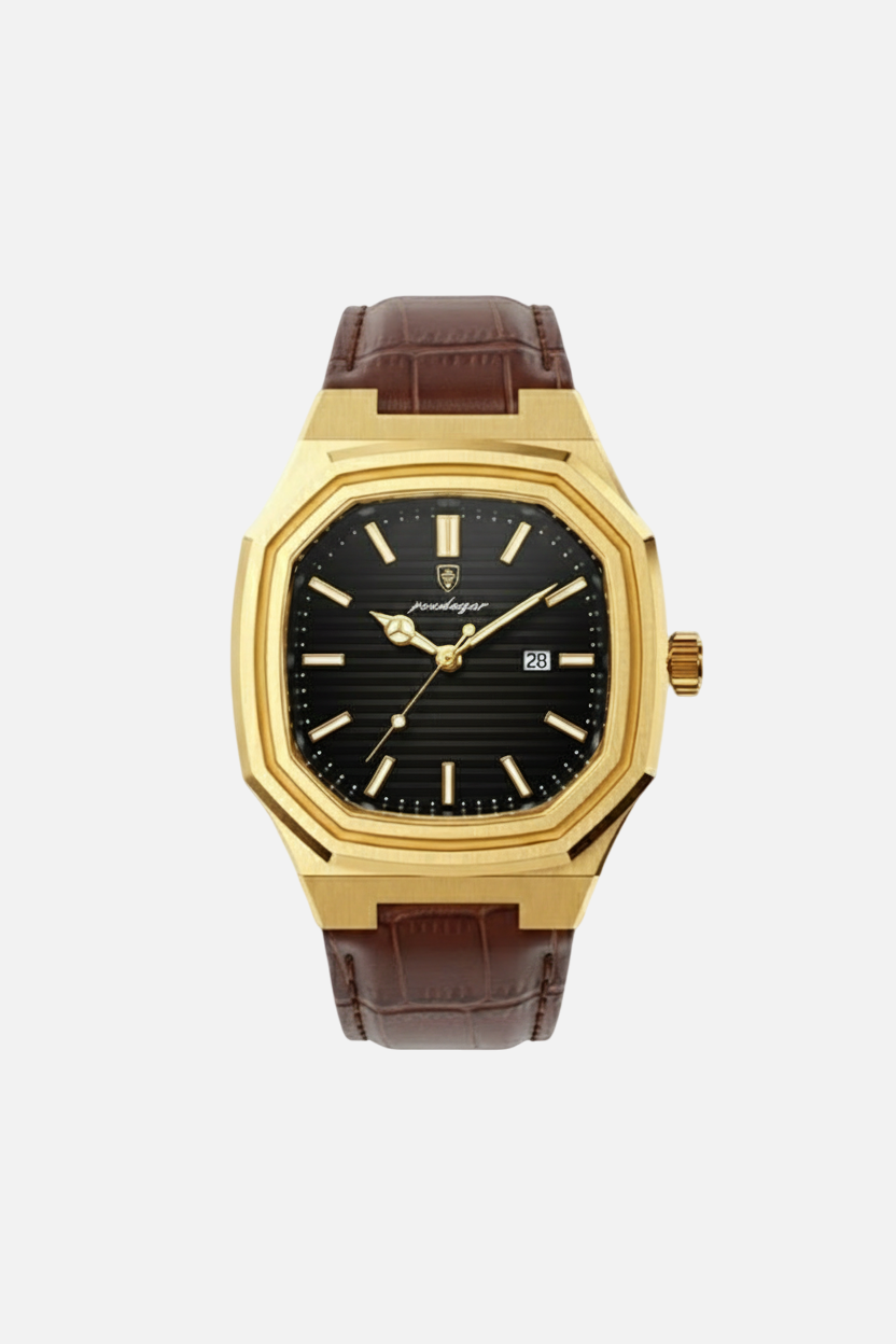 Belgravia Rose 41mm men's watch, onyx rose gold, rose gold-tone octagonal case