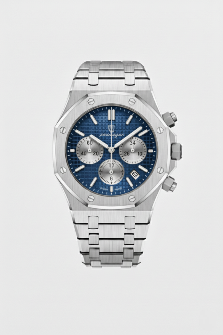 Windermere 42mm men's watch, sapphire silver, steel case, chronograph-style dial