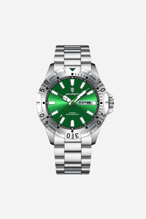 Whitmore 40mm men's watch, silver aurora, steel case, dive-style bezel