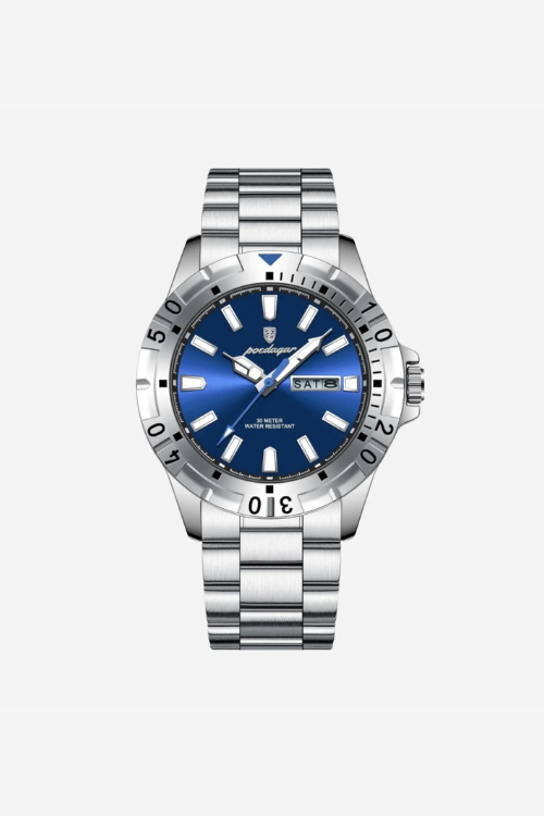 Whitmore 40mm men's watch, silver sapphire, steel case, dive-style bezel