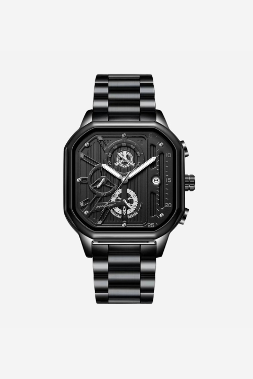 Fairfax 40mm men's watch, gunmetal case, skeleton-style dial