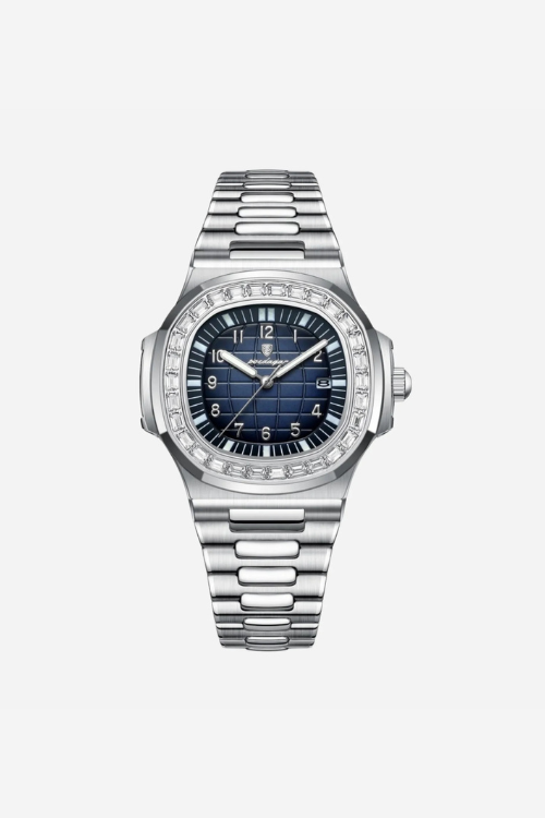 Ashcombe 40mm men's watch, sapphire blue, steel case, chronograph-style dial