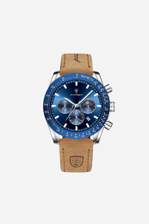 Blackwell 44mm men's watch, sapphire blue, steel case, chronograph-style dial