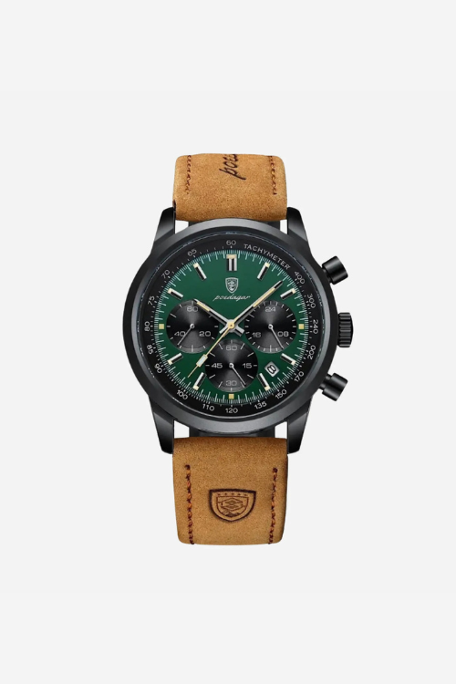 Ravensworth 41mm men's watch, jade, steel case, chronograph-style dial